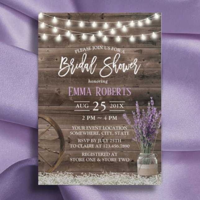 Invitación Rústica Lavanda Floral Jar Country Ducha de novias (Subido por el creador)