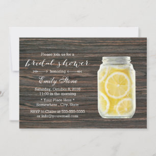 Invitación Rústica Lemonade Mason Jar Bridal Shower
