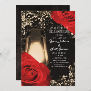 Invitación Rústica linterna brillante brillante brillante com