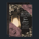 Invitación Rústica linterna lustre Rosas rosas rosadas dulces<br><div class="desc">personalizar para su evento</div>
