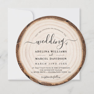 Invitación Rústica Madera Moderna Natural Elegante Barn Boda