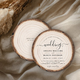 Invitación Rústica Madera Moderna Natural Elegante Barn Boda