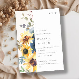 Invitación Rústica Marina Amarilla Ducha de Parejas Florales 