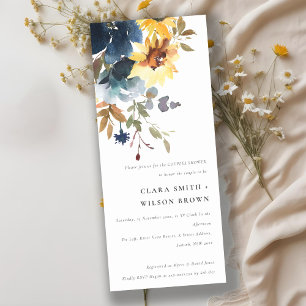 Invitación Rústica Marina Amarilla Ducha de Parejas Florales