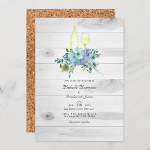 Invitación Rústica Mint Boho Código QR RSVP Boda de degustaci