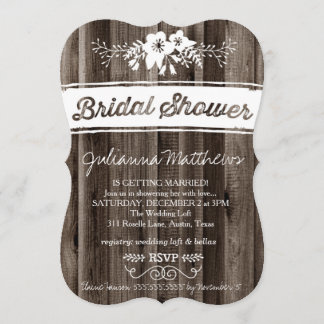Invitación Rústica Moda de país ducha de novia