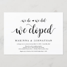 Invitación Rústica moderna, escritura negra, elegancia Boda