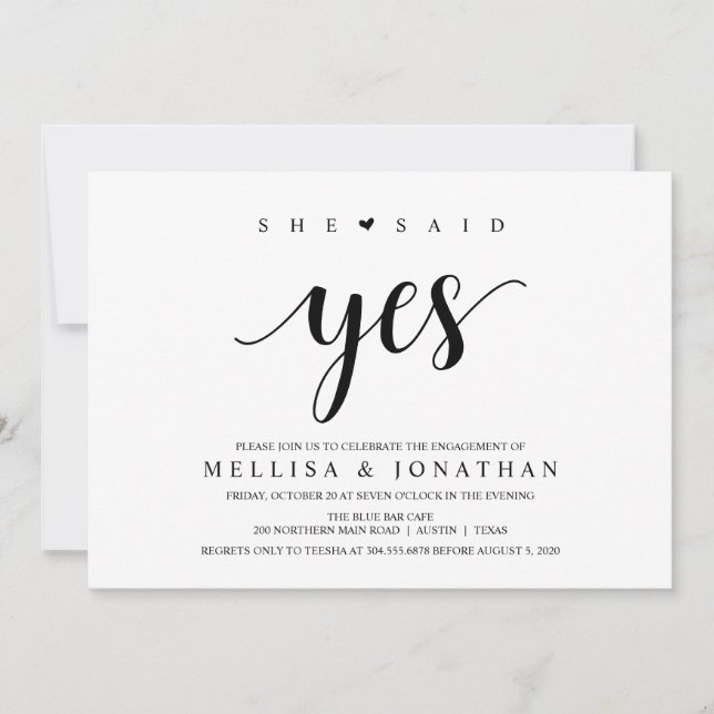 Invitación Rústica moderna, escritura negra, Partido de compr (Anverso)