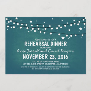 Invitación Rústica noche estrellada ensayo Cena