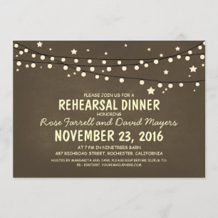 Invitación Rústica noche estrellada ensayo Cena