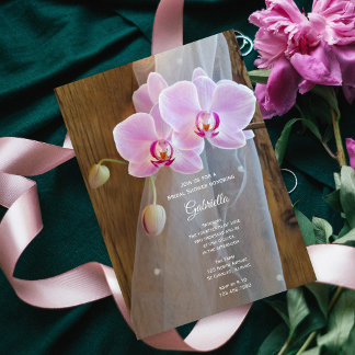 Invitación Rústica Orquídea Elegancia Ranch Bridal Shower