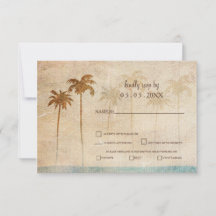 Rústica Palm Trees Beach Wedding rsvp