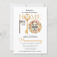 Invitación rústica para el calentamiento de la cas