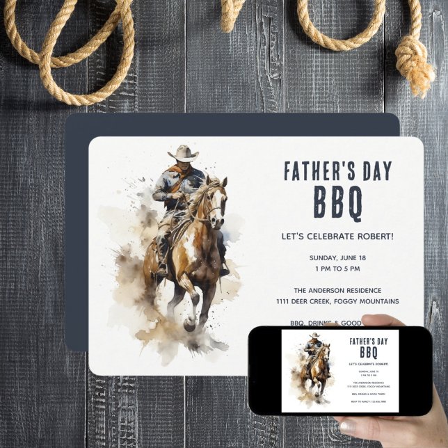 Invitación Rústica parrilla del día del padre de un niño de c (Subido por el creador)