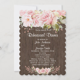 Invitación Rústica Pinta Floral Ensayo Cena