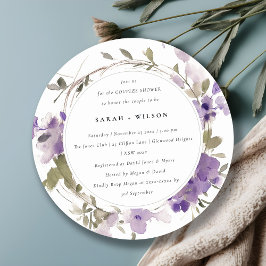 Invitación Rústica pradera Lilac Floral Parejas de guirnaldas