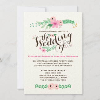 Invitación rústica preciosa de la boda del jardín