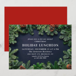 Invitación Rústica rama de los pieles, VACACIONES LUNCHEON