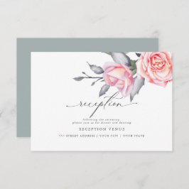 Invitación Rústica recepción rosa Rubor