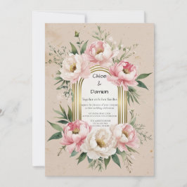 Invitación rústica romántica a bodas