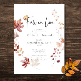 Invitación Rústica roya de vino deja enamorarse de ducha de n