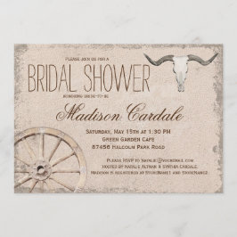 Invitación Rústica rueda de carrete Longhorn Bridal Shower