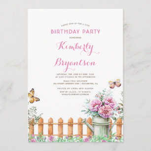 Invitación Rústica rural   Fiesta de cumpleaños del jardín