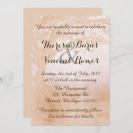 Invitación rústica simple de la boda con el árbol