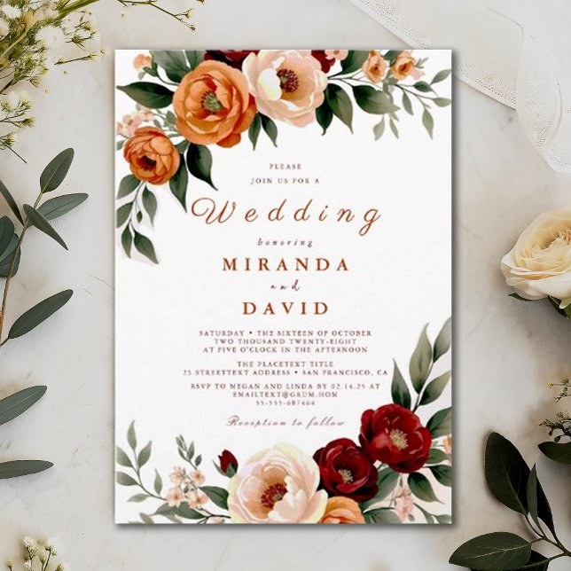 Invitación Rústica Terracota Otoño Boda de Grass Pampas Otoño (Subido por el creador)