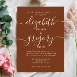 Invitación Rústica Terracota quemada Naranja Boda moderno<br><div class="desc">Invitaciones a la boda de un Naranja quemado en una rústica terracota</div>