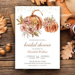 Invitación Rústica Tierra Floral Boho Calabaza Ducha de novia