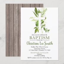 Rústica vegetación Cruz Verde Bautismo de niño