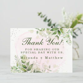 Invitación Rústica vegetación Rubor Boda Rosa Gracias Cartas