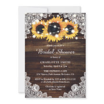 Rústica Wood Lace Sunflower Bridal Shower
