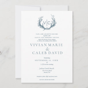 Invitación Rústicas anhelas con flor   BODA