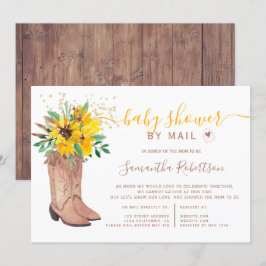 Invitación Rústicas botas de vaquero acuardan ducha de bebé p