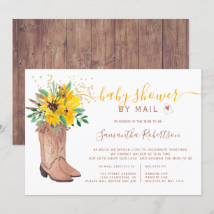 Invitación Rústicas botas de vaquero acuardan ducha de bebé p