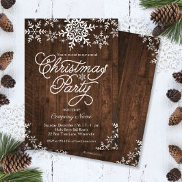Invitación Rústicas copas de nieve en Fiesta de Navidades de 