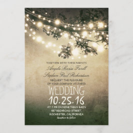 Invitación Rústicas ramas y luces bodas de vintage