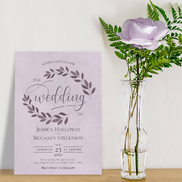 Invitación Rústicas y turbias hojas moradas elegante Boda de 