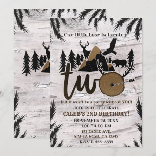 Invitación Rústico Abedul Exterior Desierto DOS cumpleaños 2º