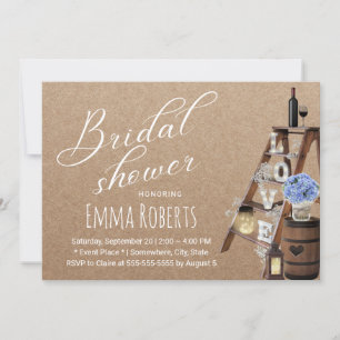 Invitación Rústico Amor Ladder Vintage Lantern Bridal Shower