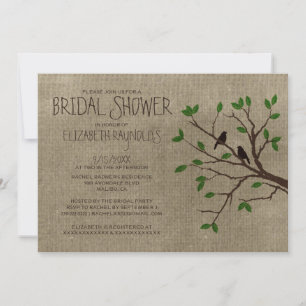 Invitación Rústico árbol invita a bañarse en novia