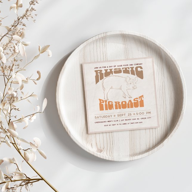 Invitación Rústico asado de cerdo (Subido por el creador)