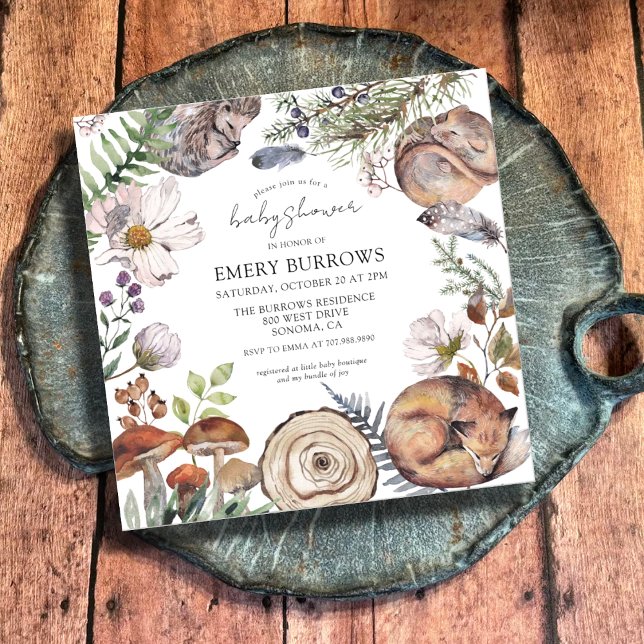 Invitación Rústico Baby Shower de animales de la selva cutáne (Subido por el creador)