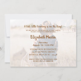 Invitación Rústico Baby Shower de Cowboy Occidental