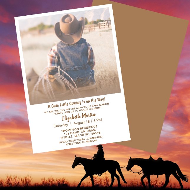 Invitación Rústico Baby Shower de Cowboy Occidental (Subido por el creador)