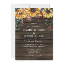 Rústico Barn Wood Country Sunflowers Boda