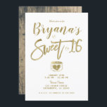 Invitación Rústico Barn Wood Oro y Moda Blanca Dulce 16 Fiest<br><div class="desc">Personalizar para cualquier evento</div>