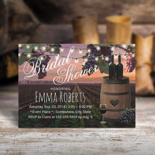 Invitación Rústico Barril Vineyard Country Bridal Shower (Subido por el creador)